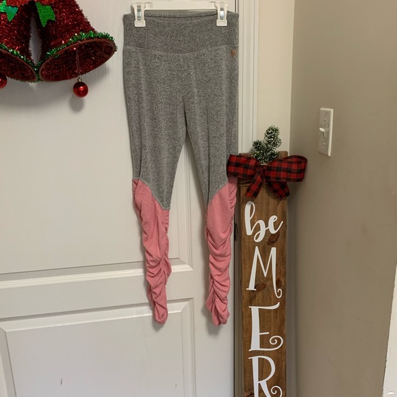 💠Justice Ruched Pink & Heather Gray Knit Legging - Picture 2 of 4